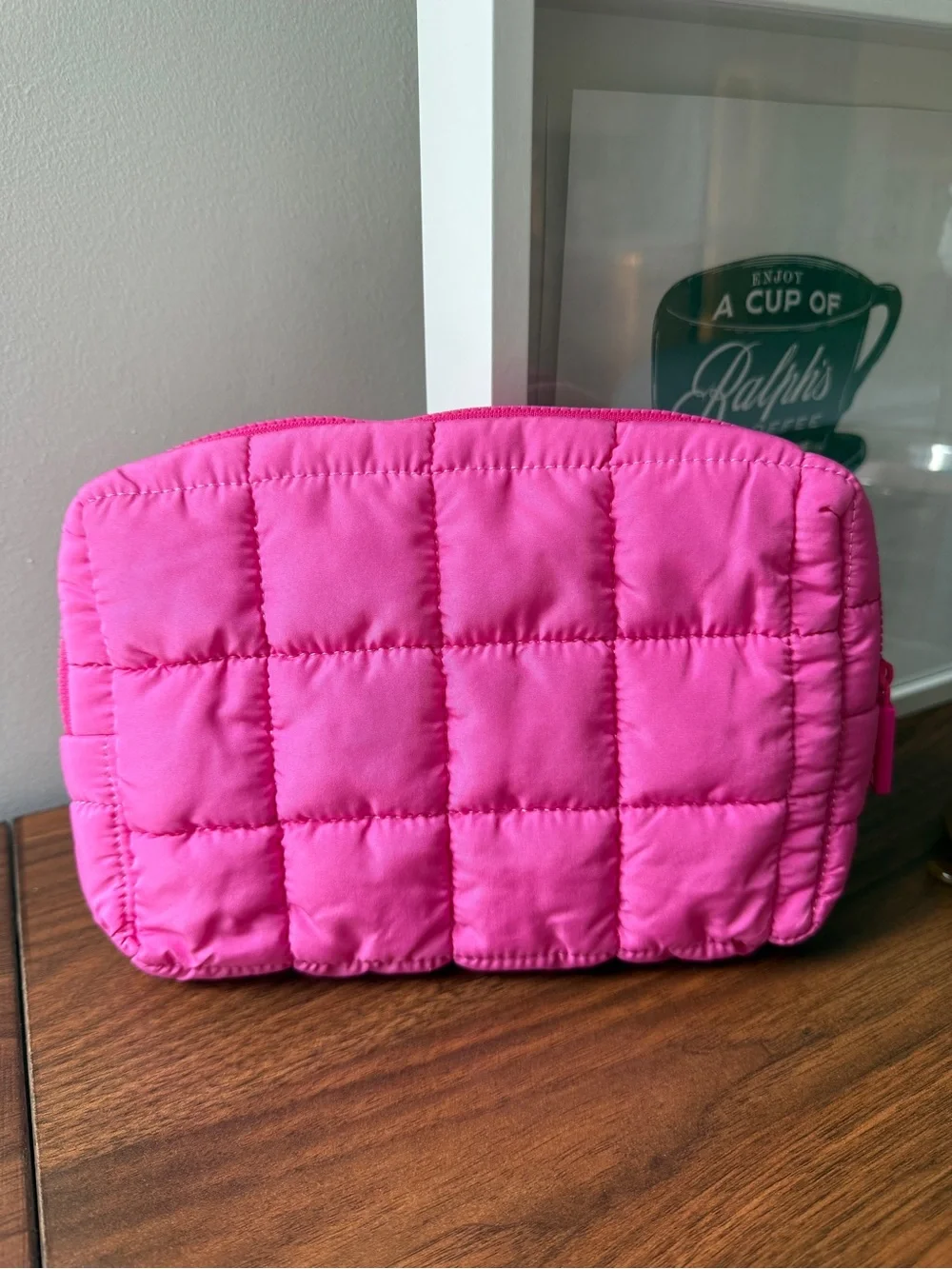 BYOMA Quilted Pink Cosmetic Pouch NEW!